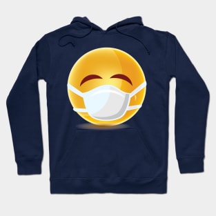 Emoji Emoticon Happy Face Mask Face Cover Pattern Hoodie